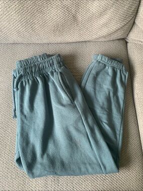 Relaxed Fit Teal Jogger Pants with Elastic Waist